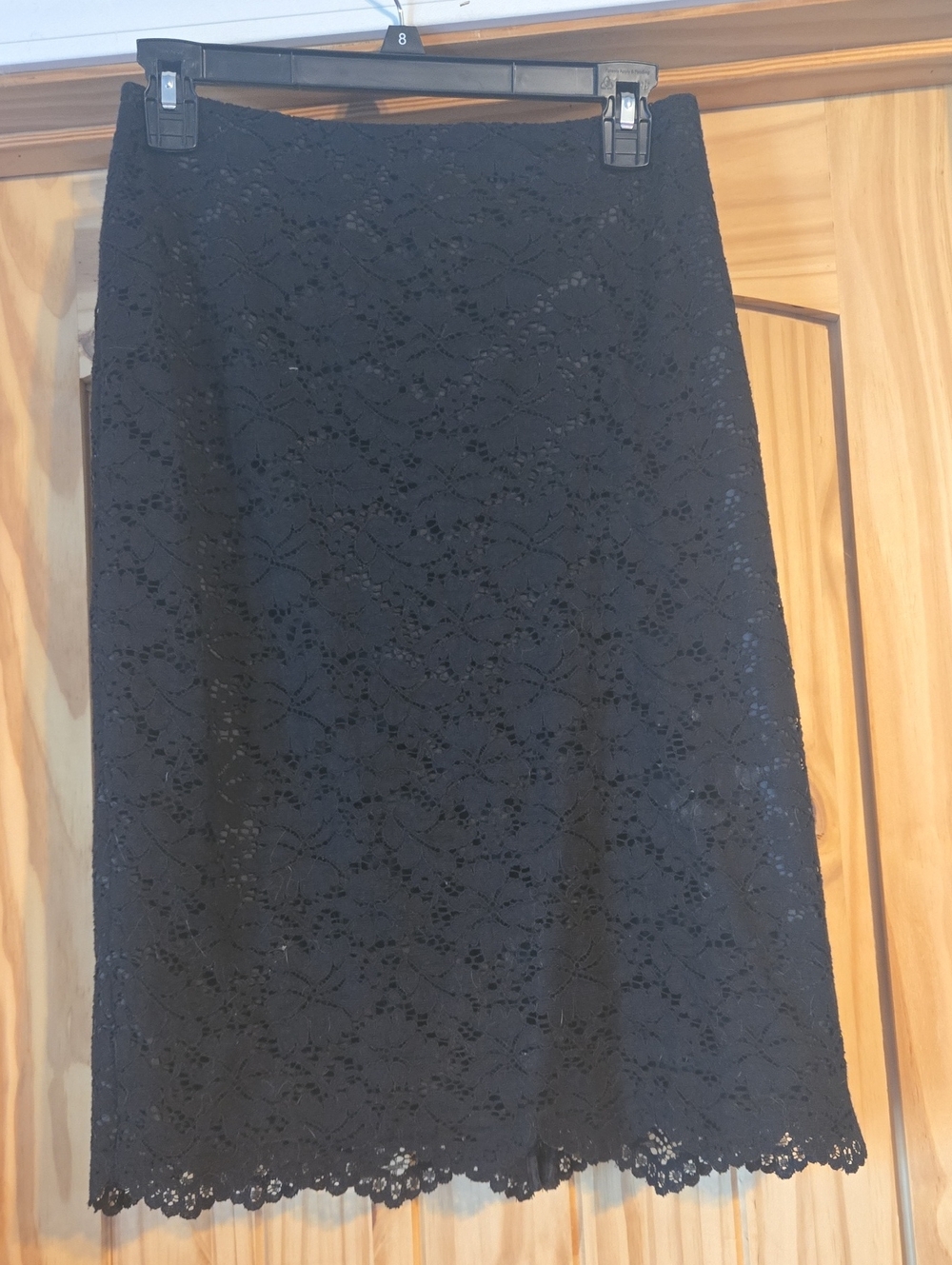 Charter Club Black Lace Skirt with Scalloped Hem
